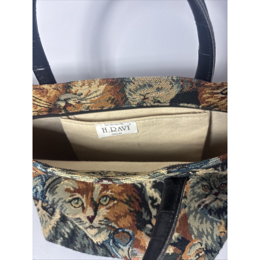 H. Ravi dallas Original Cat Shoulder bag Tapestry Vintage Excellent Condition - Picture 10 of 12